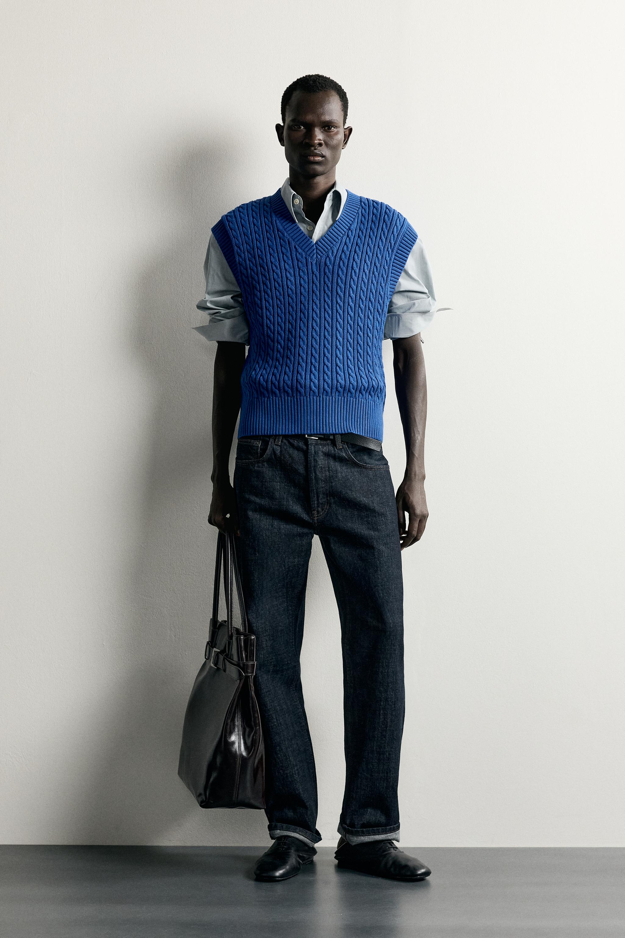 GILET EN MAILLE À TRESSES